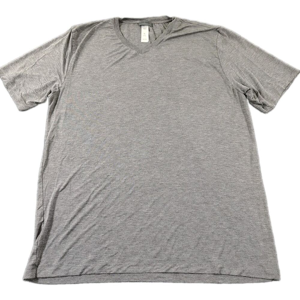 Hanro Of Switzerland V-Neck Shirt Men's XL Gray Stretch Lightweight Minimalist